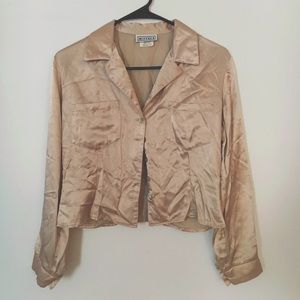 Satin button up shirt